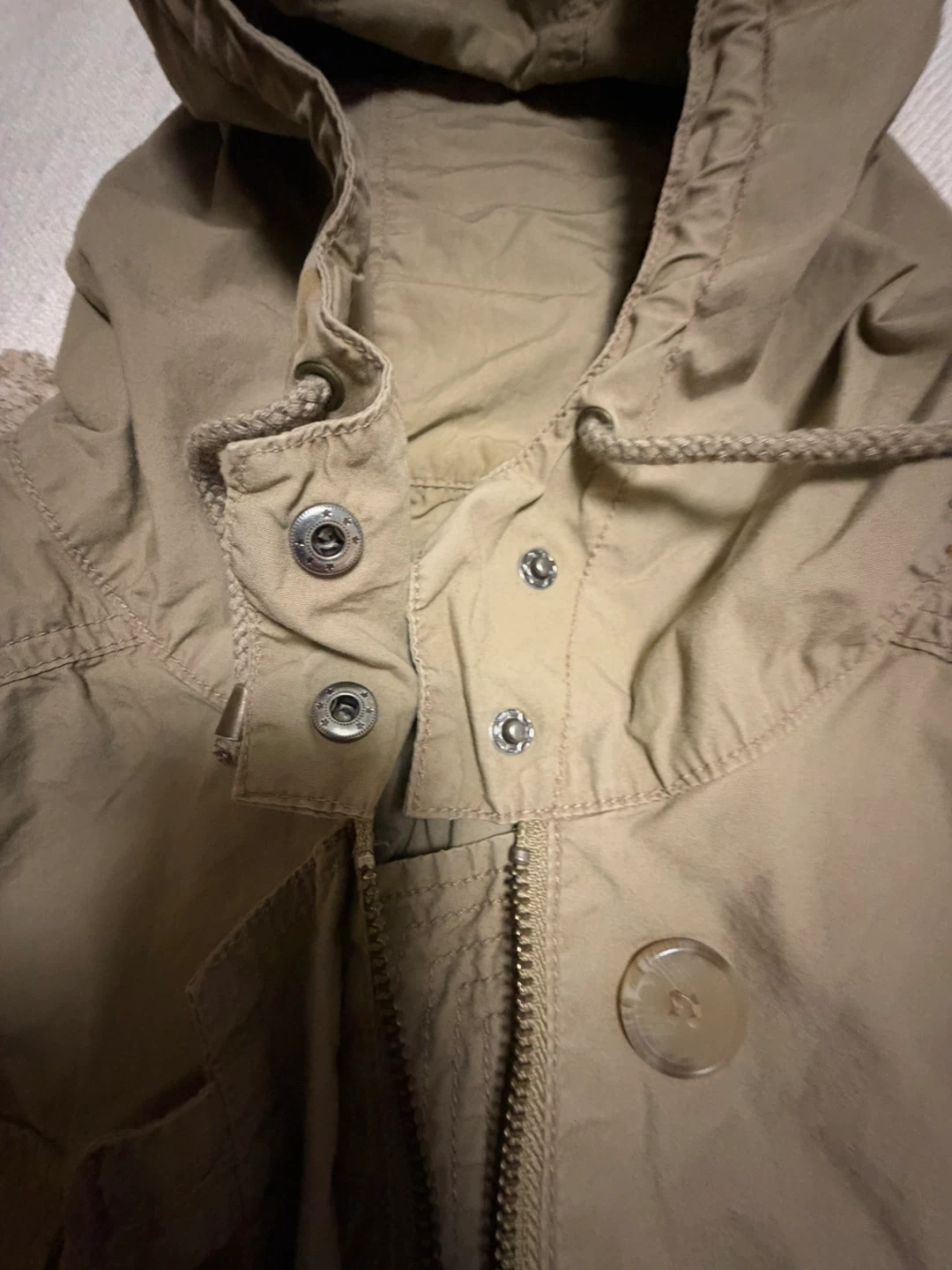 Plum hooded utility jacket, beige - photo 4
