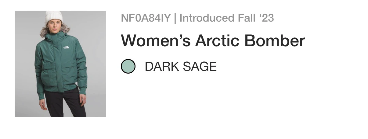 The North Face Women's Arctic Bomber - Dark Sage