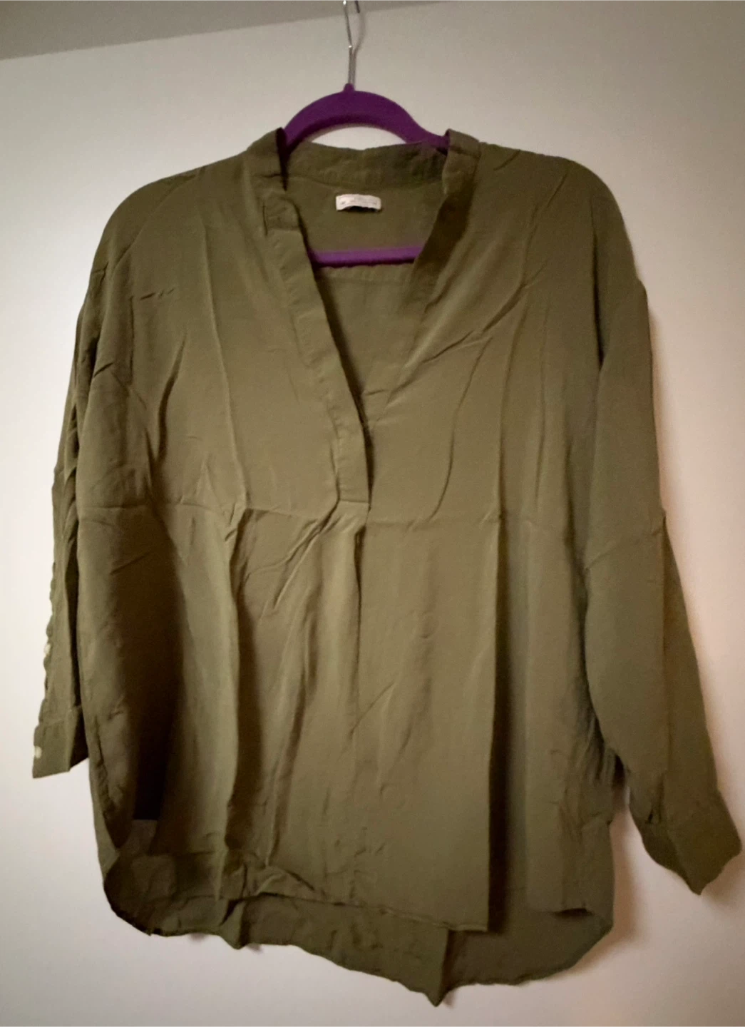Gap Olive Green V-Neck Top