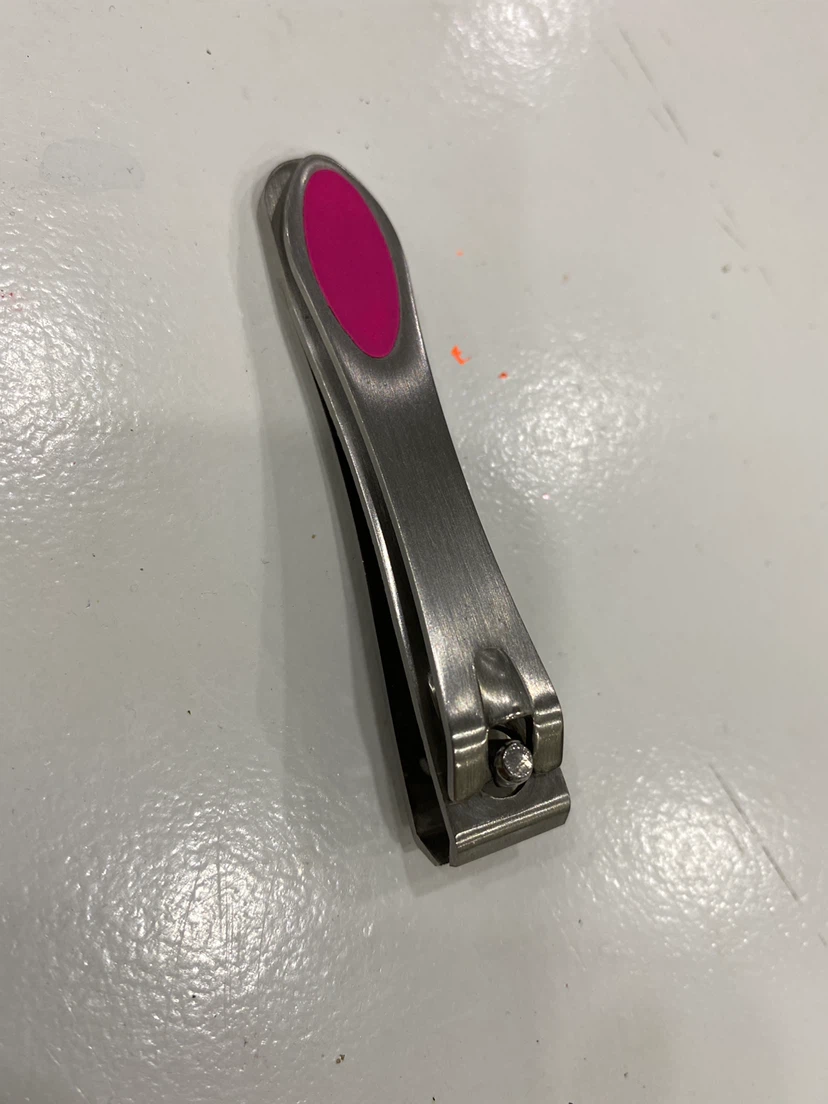 Stainless Steel Nail Clippers with Pink Grip