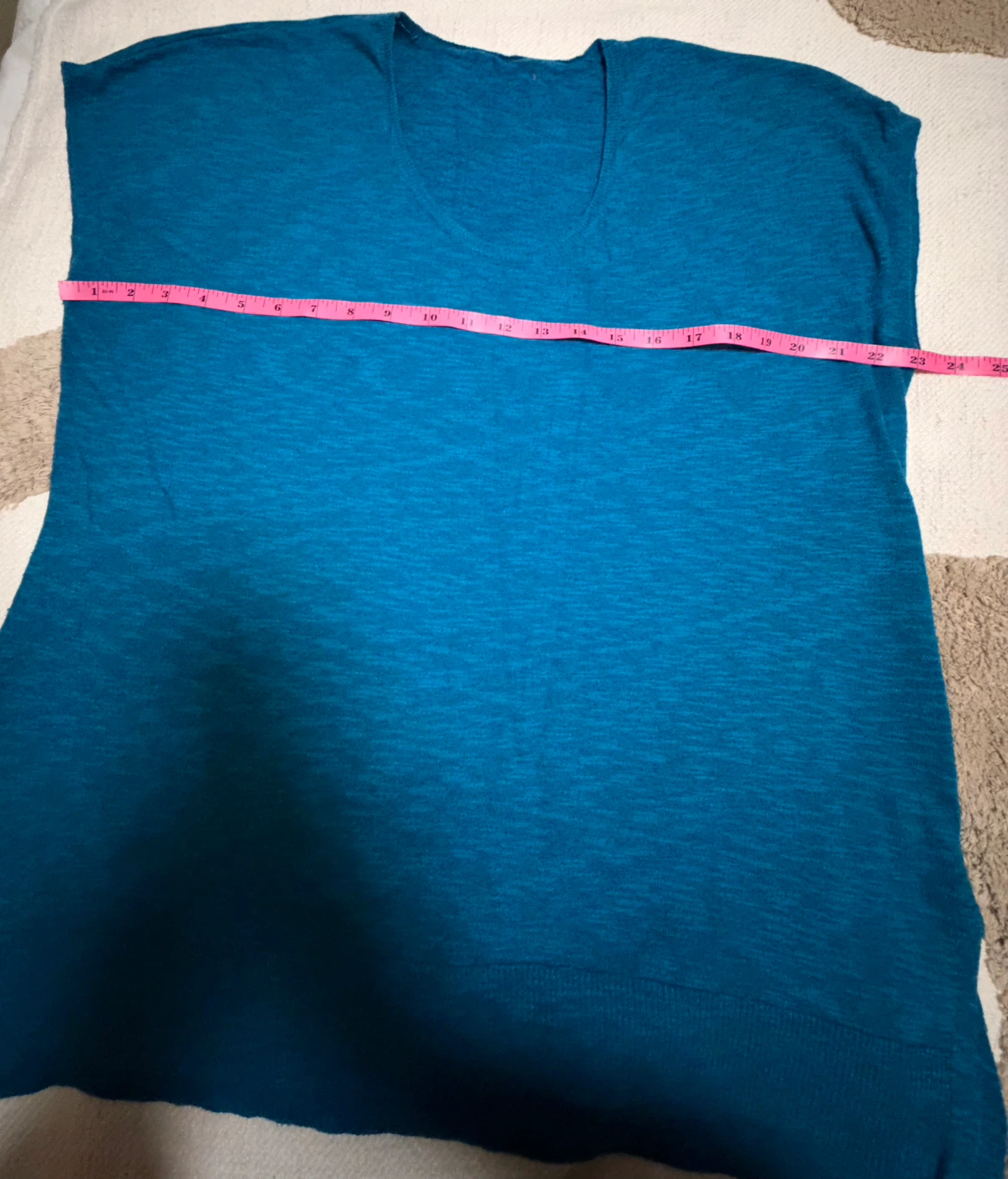 Turquoise Short Sleeve Knit Top