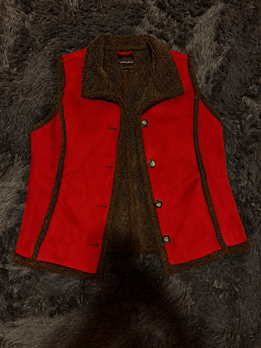 🍓Cotton Ginny Red Suede Vest - photo 3