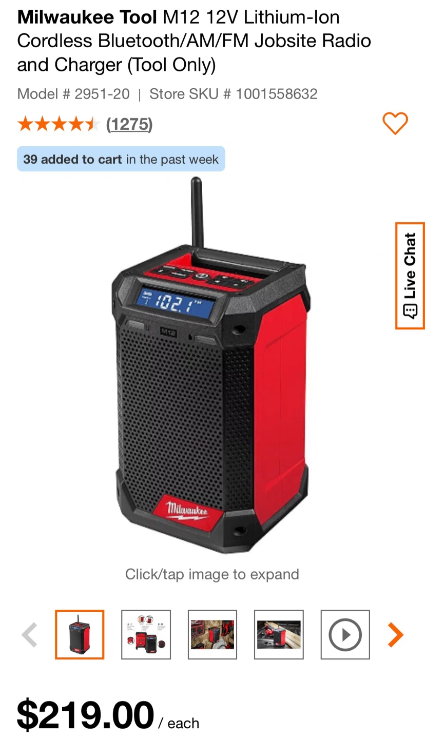 Milwaukee M12 Bluetooth Jobsite Radio and Charger