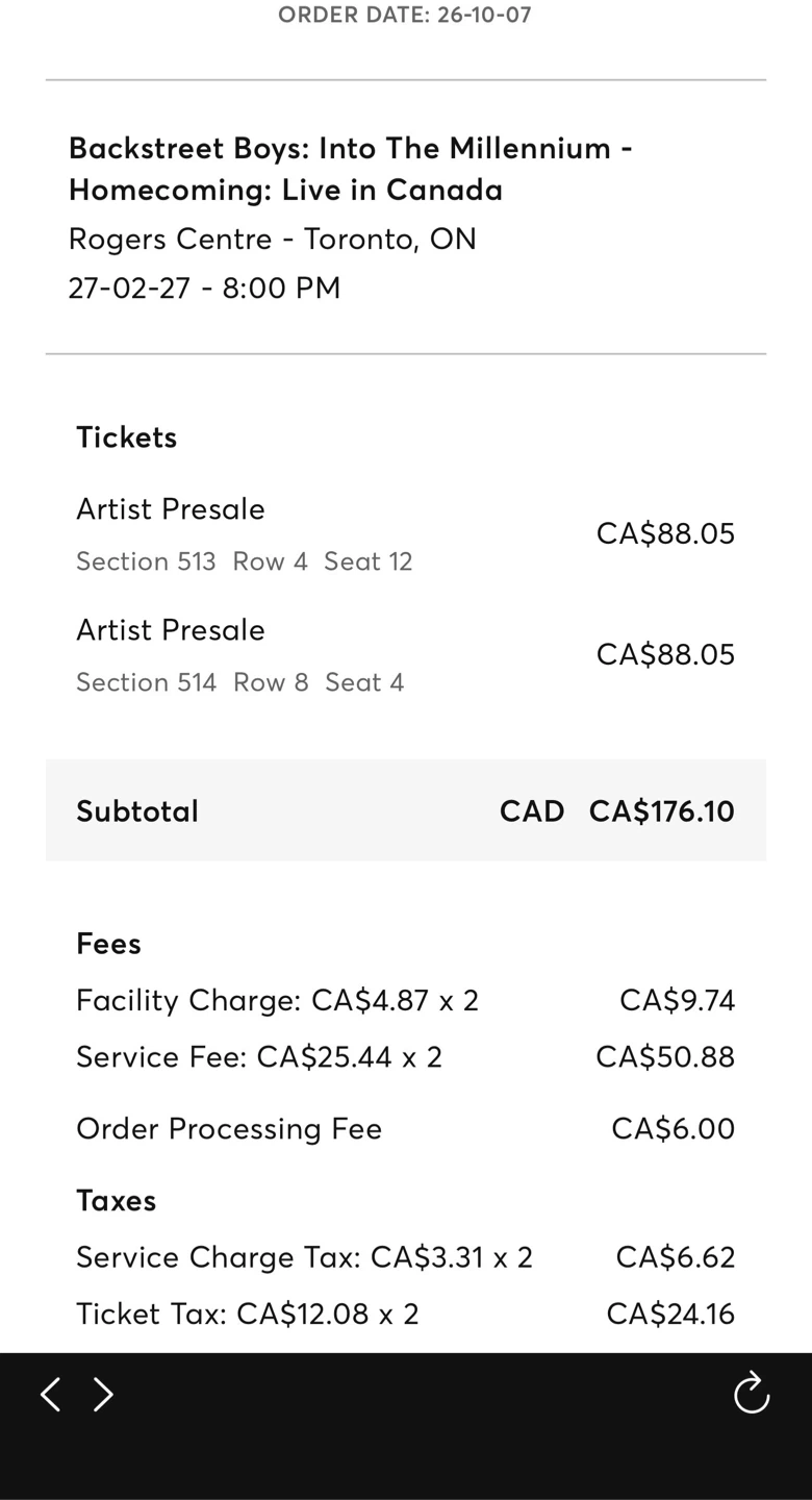 2 Backstreet Boys Tickets - Feb 27 Toronto - photo 2
