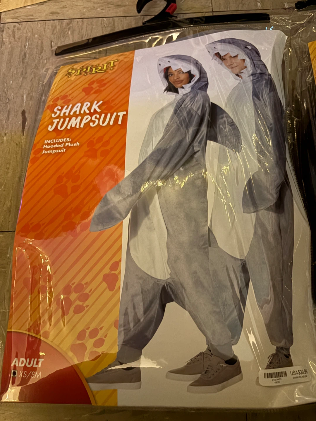 Two Spirit Halloween Adult Shark Plush Jumpsuit