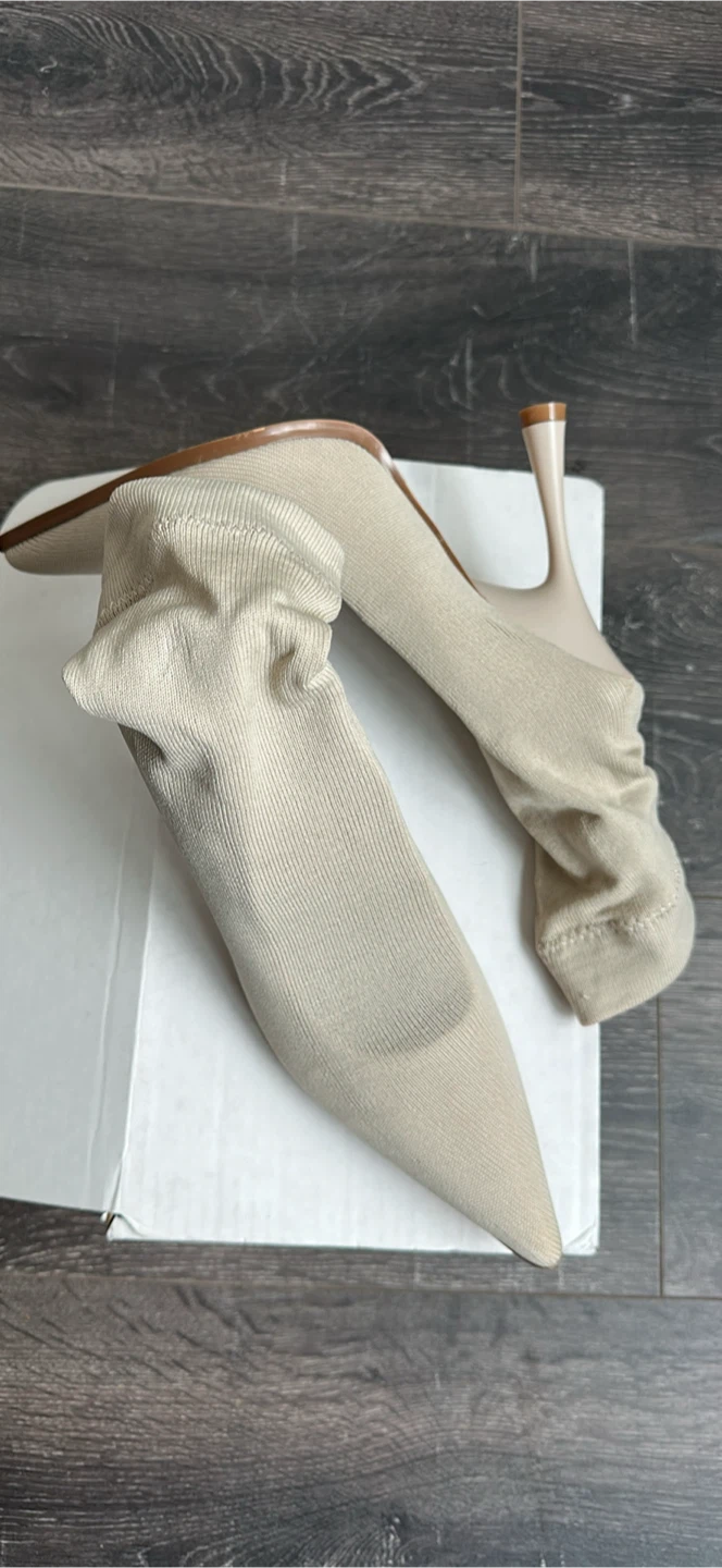 Fashion Nova Goal Getter Cream Sock Boots - photo 3