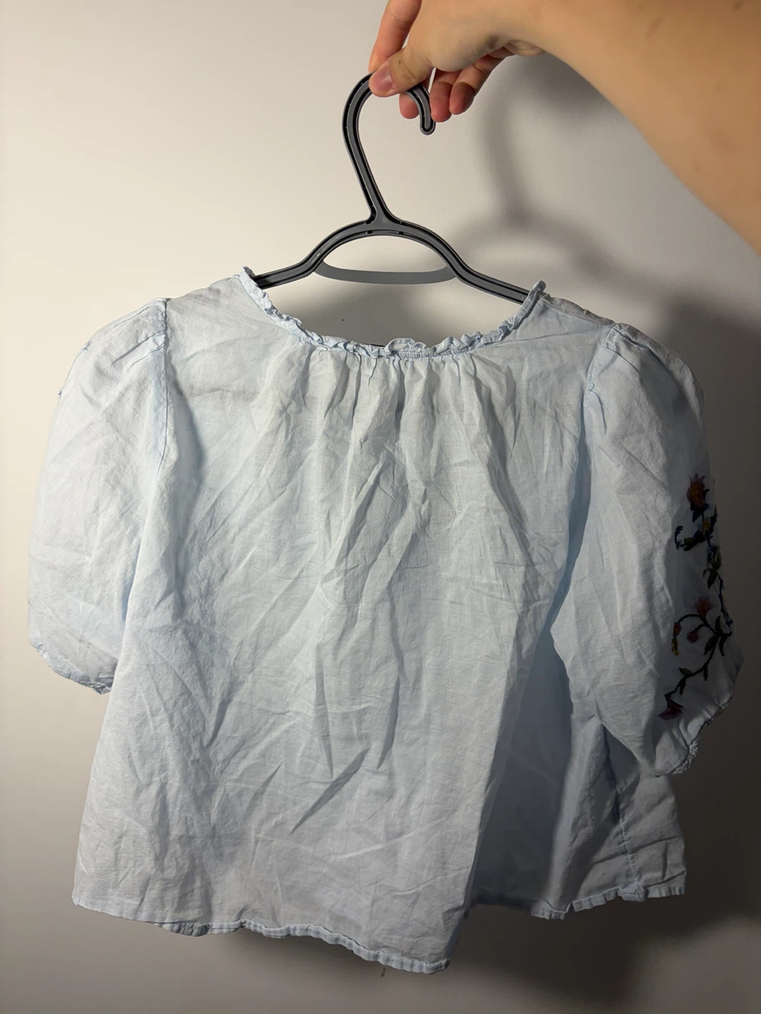 American Eagle Light Blue Embroidered Blouse - photo 3