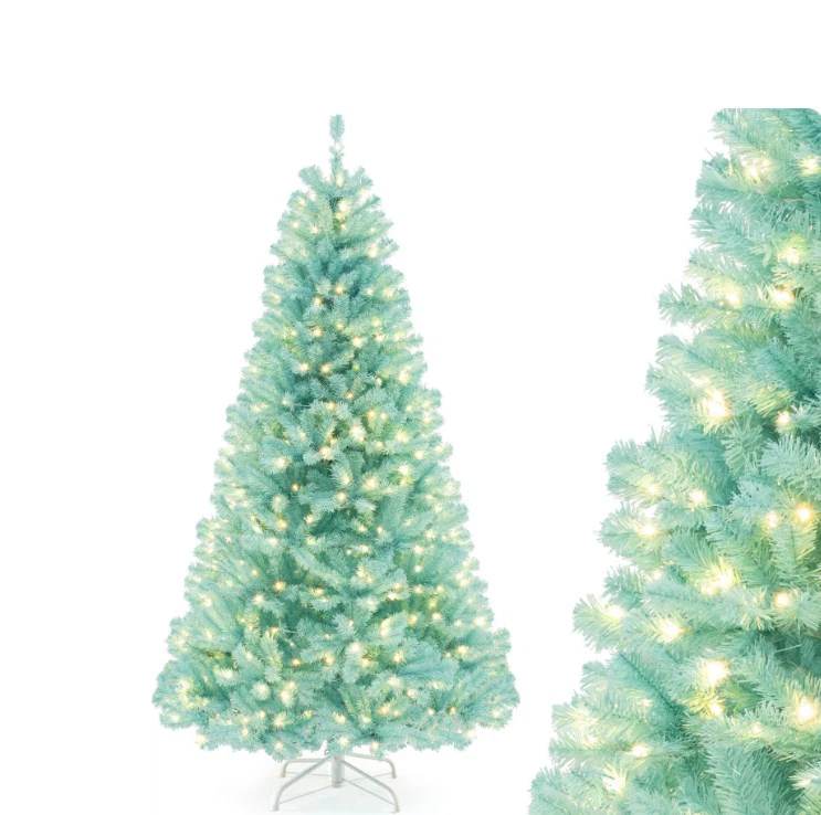 Costway 7 FT Artificial Xmas Tree - 380 LED Lights - Blue - NEW - photo 2