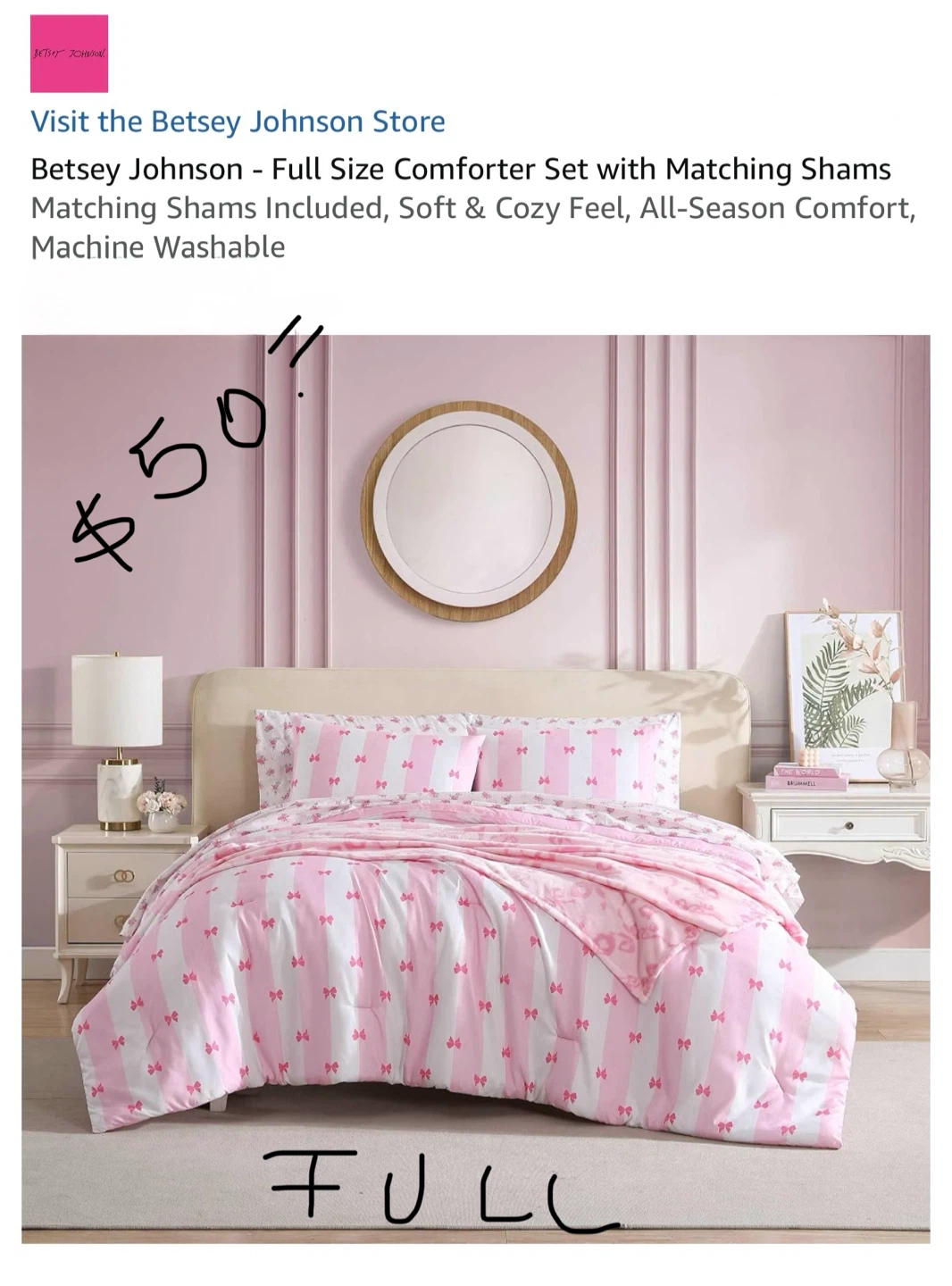 Betsey Johnson Full Size Comforter Set