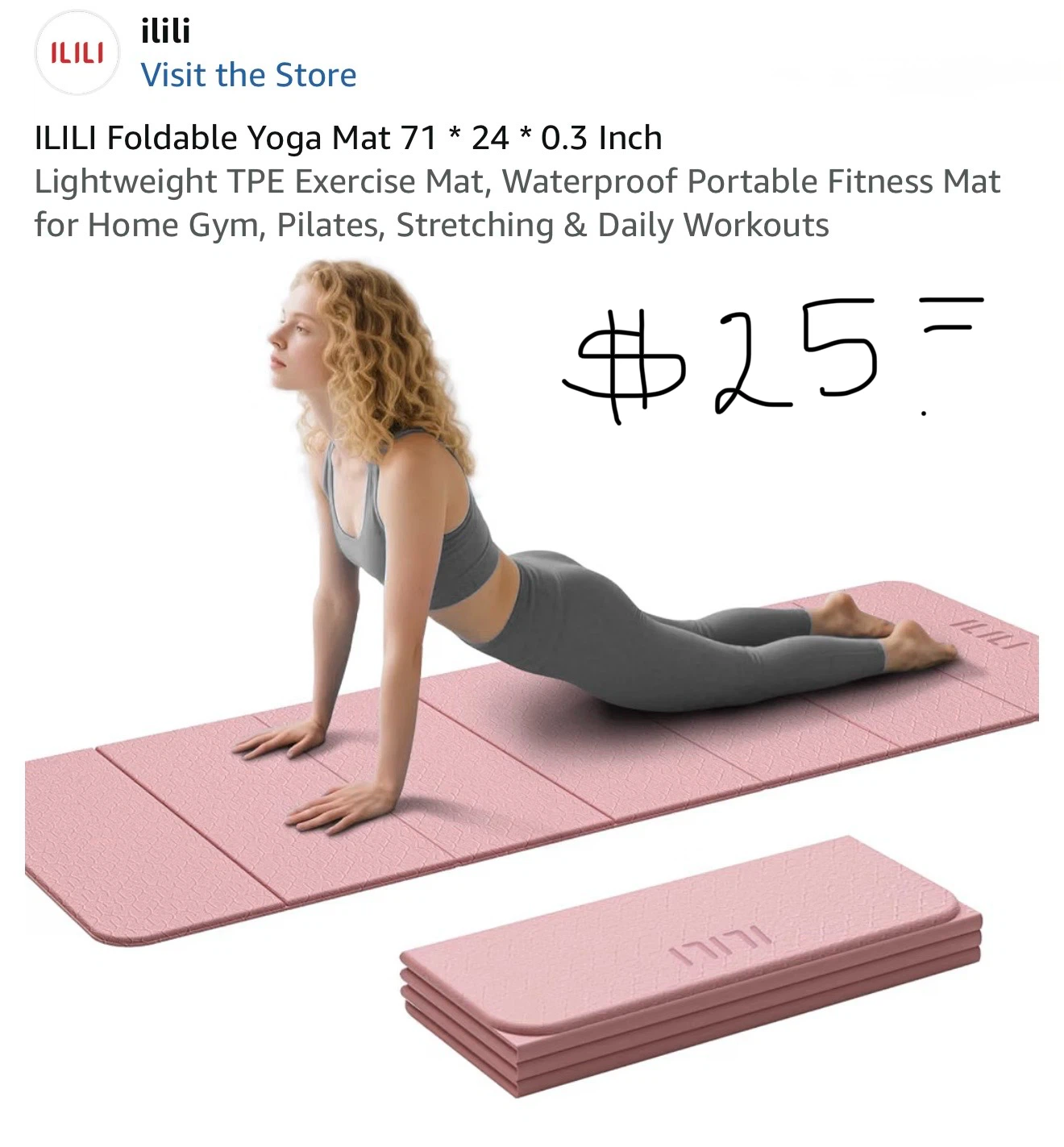 ILILI Foldable TPE Yoga Mat