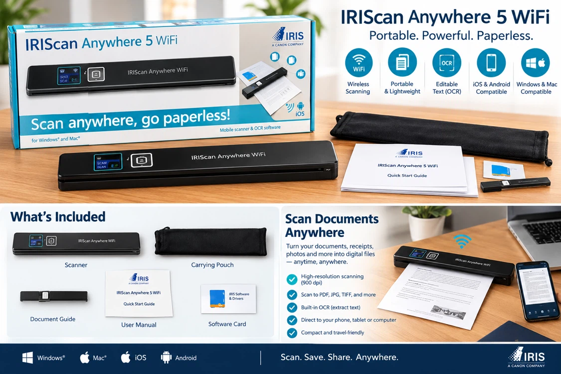 IRIScan Anywhere 5 Wifi Portable Scanner