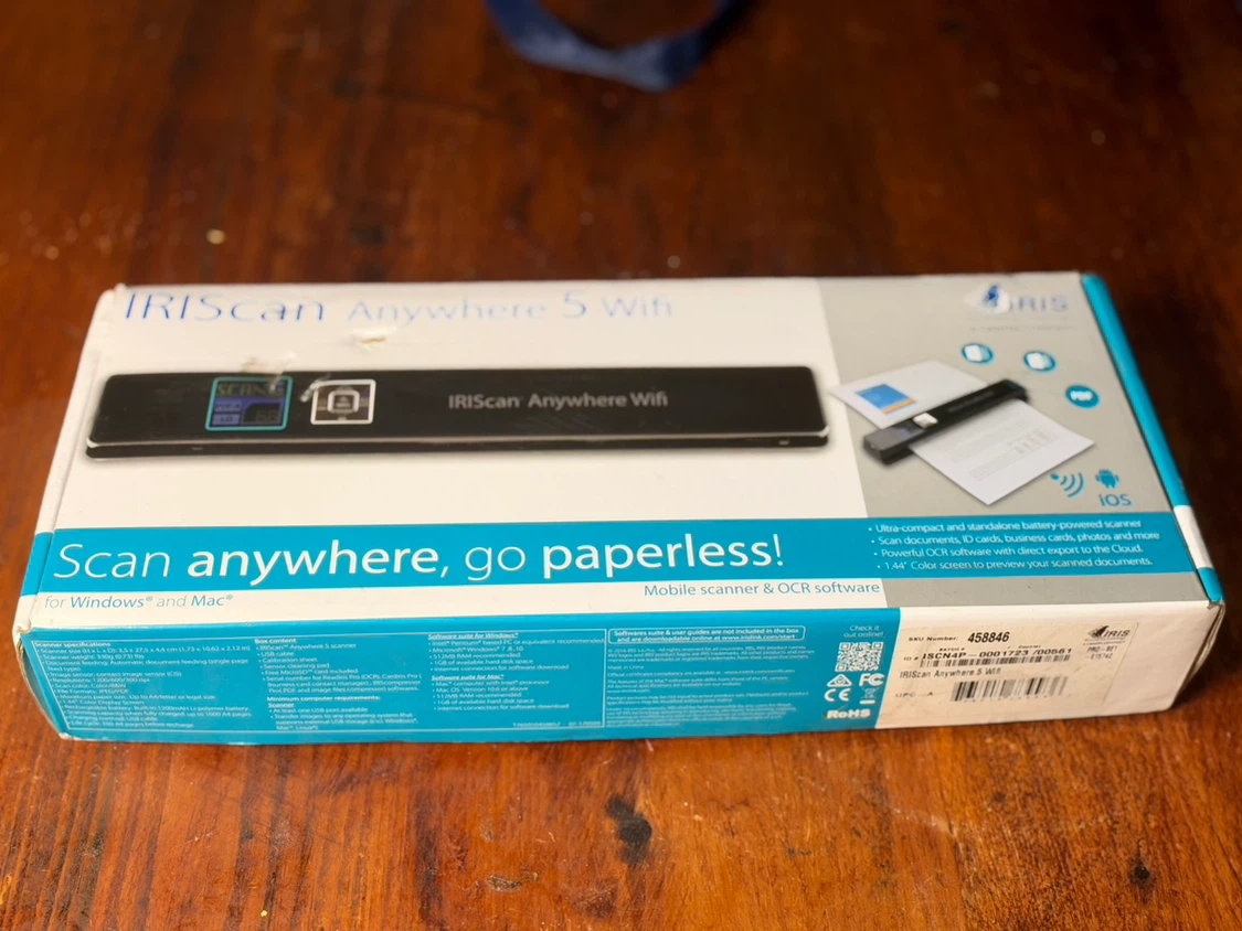 IRIScan Anywhere 5 Wifi Portable Scanner - photo 5