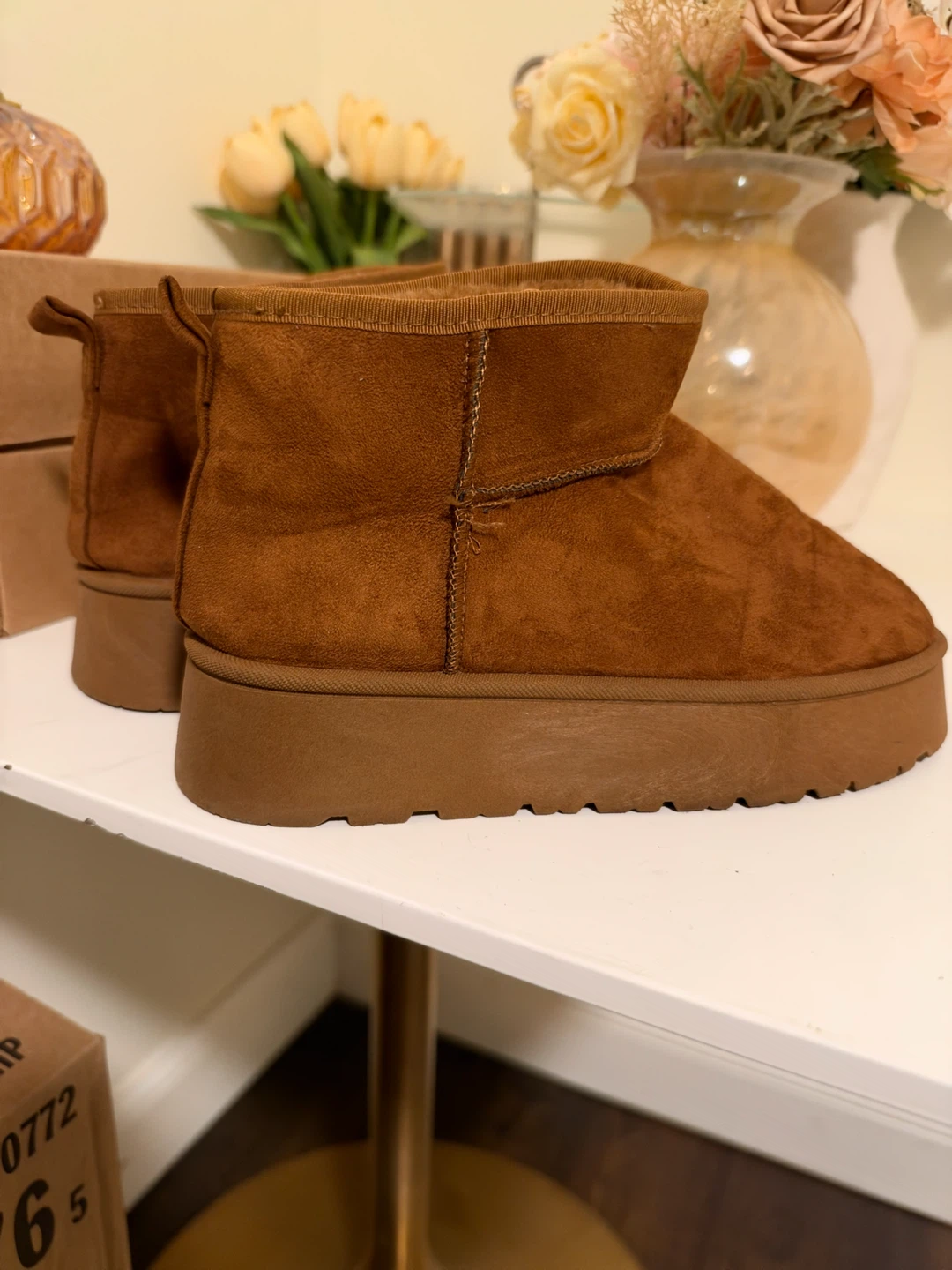 Brown Platform Ankle Boots