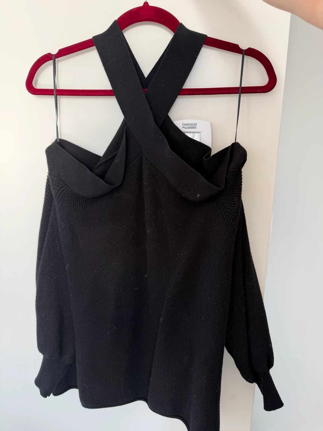 Zara Black Knitted Criss-Cross Halter Top