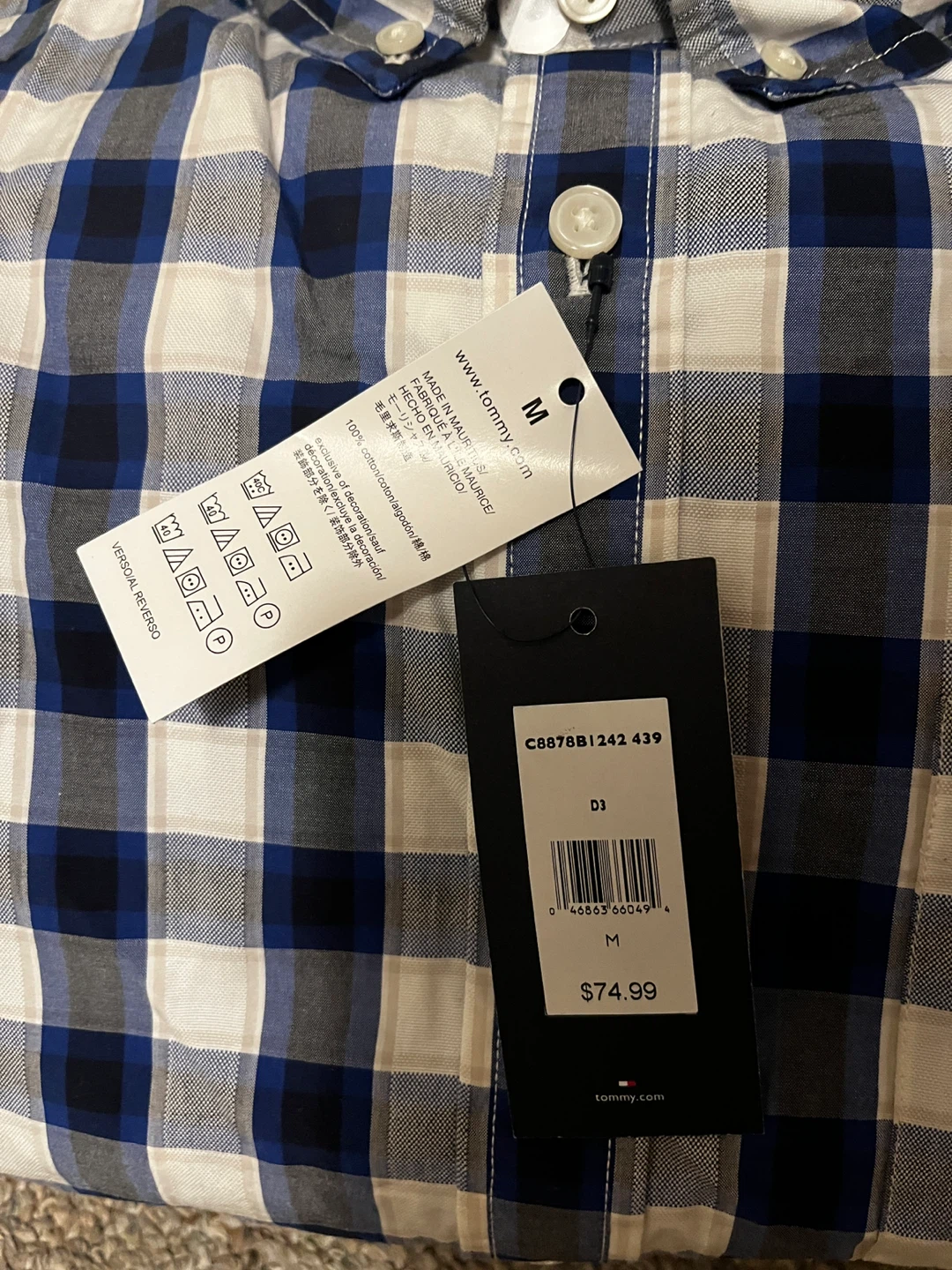 Tommy Hilfiger Plaid Button-Down Shirt Size M - photo 2