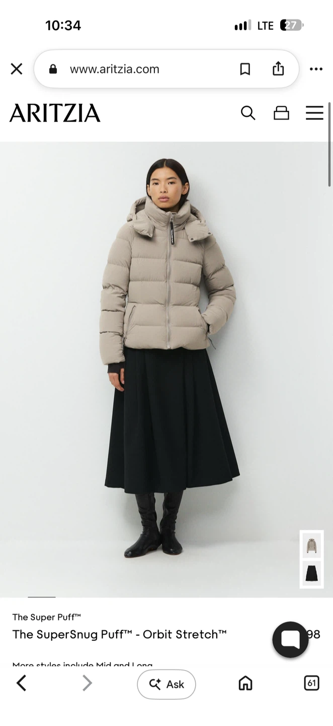 Aritzia The SuperSnug Puff Orbit Stretch - Modern Taupe - photo 2