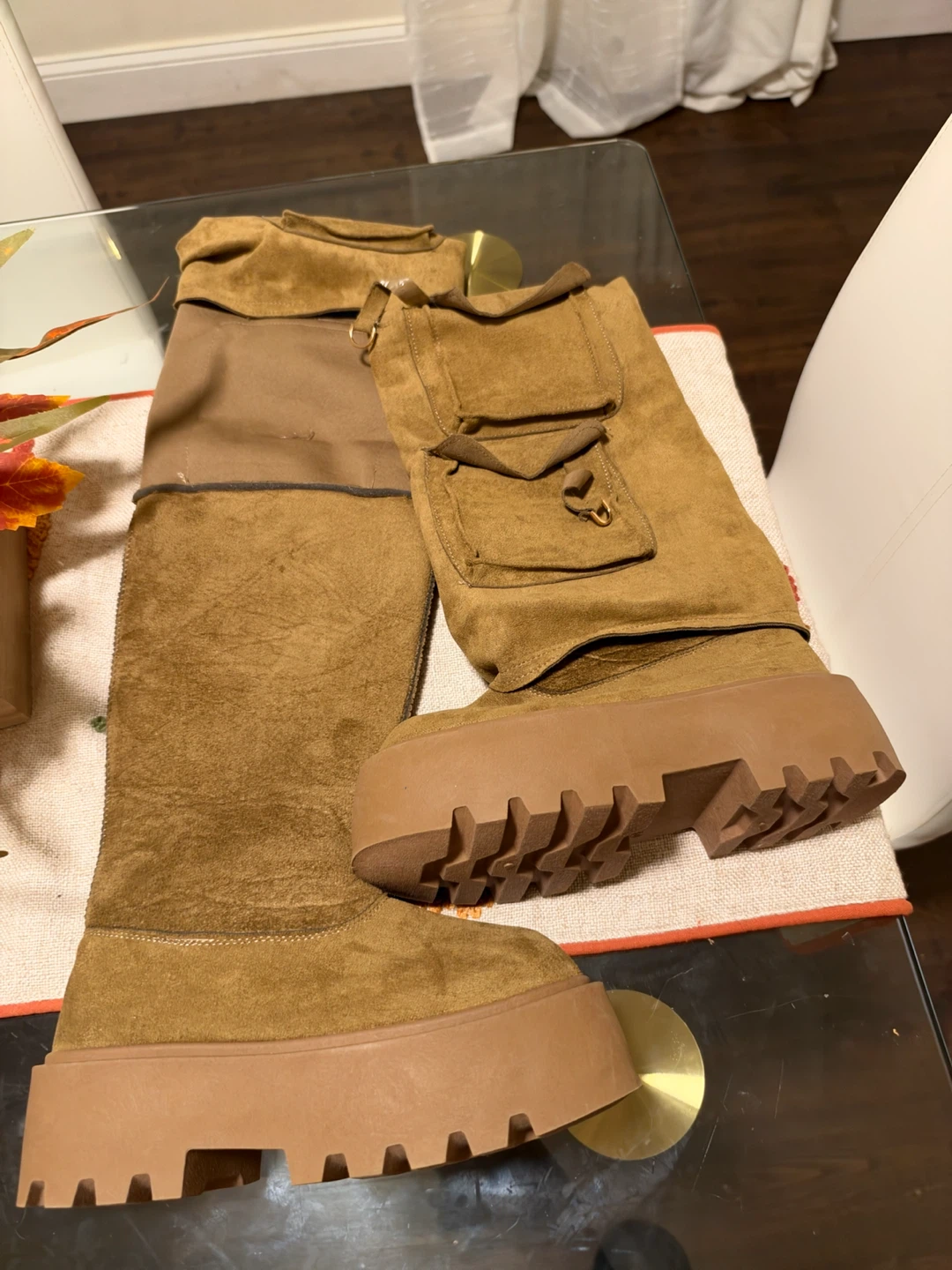 Brown Cargo Pocket Platform Boots - photo 2