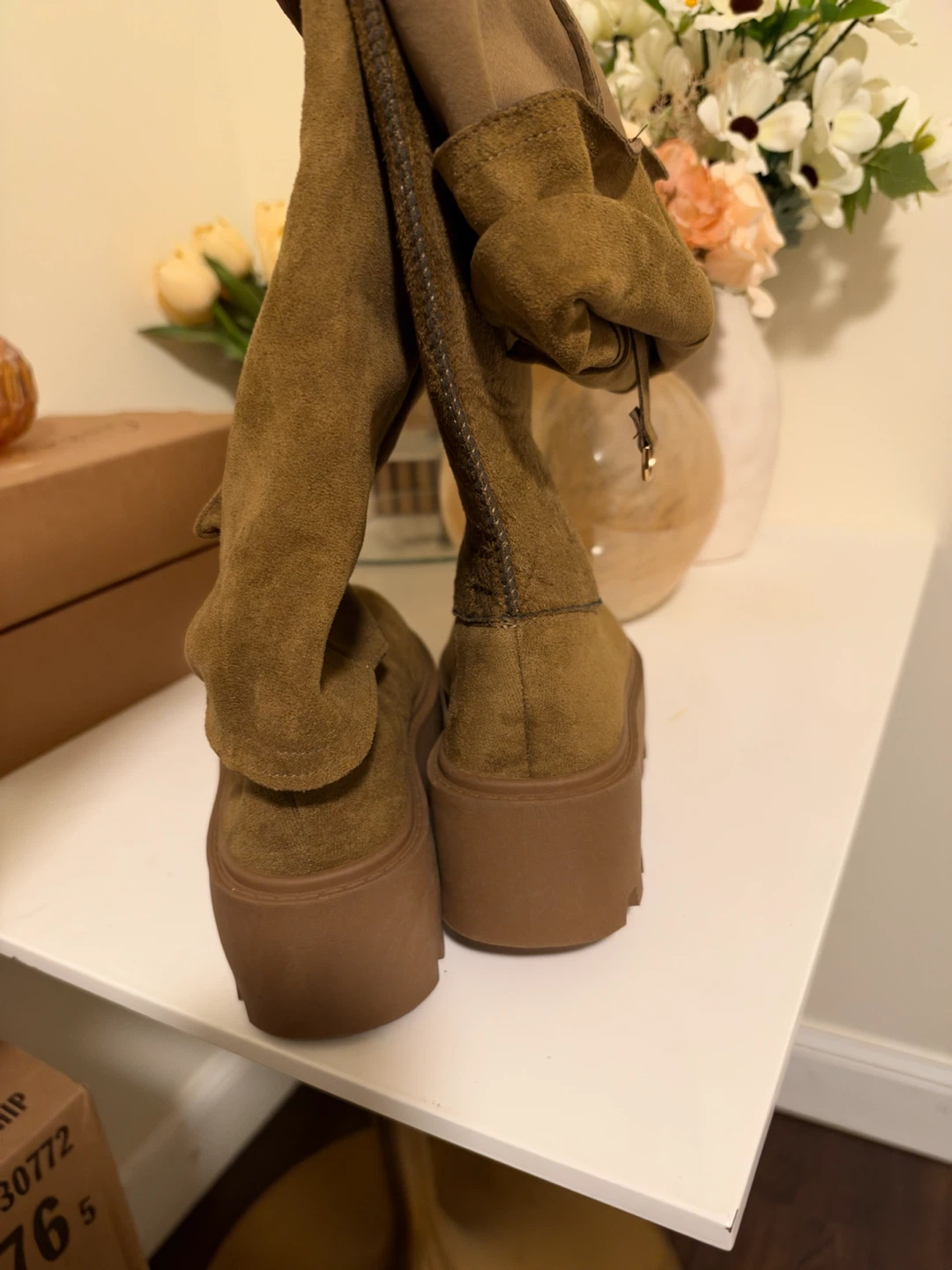 Brown Cargo Pocket Platform Boots - photo 4