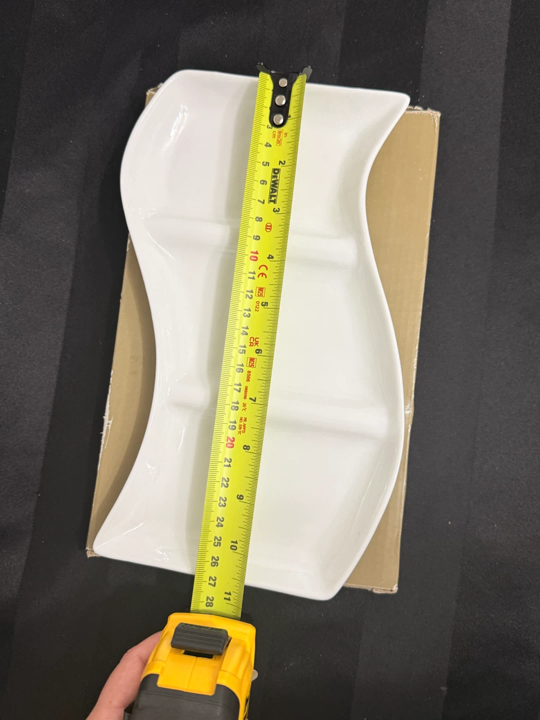 White Ceramic 3-Section Serving Tray - photo 2