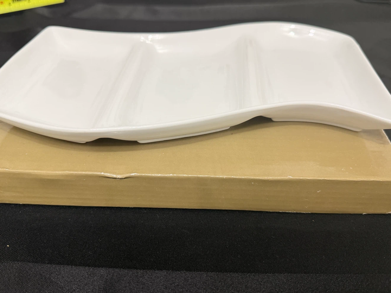 White Ceramic 3-Section Serving Tray - photo 3