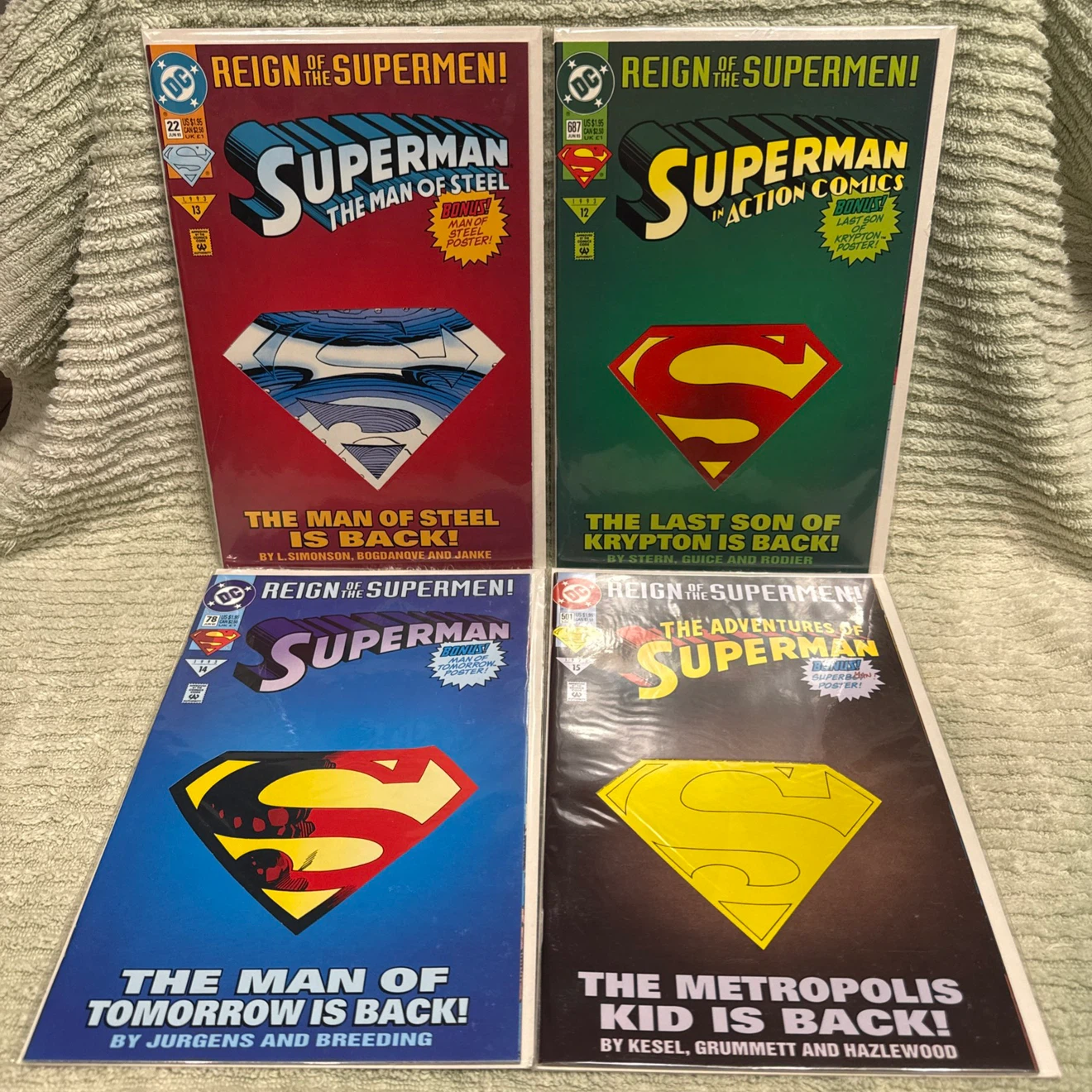 SET OF 4 REIGN OF THE SUPERMEN DC Comics
