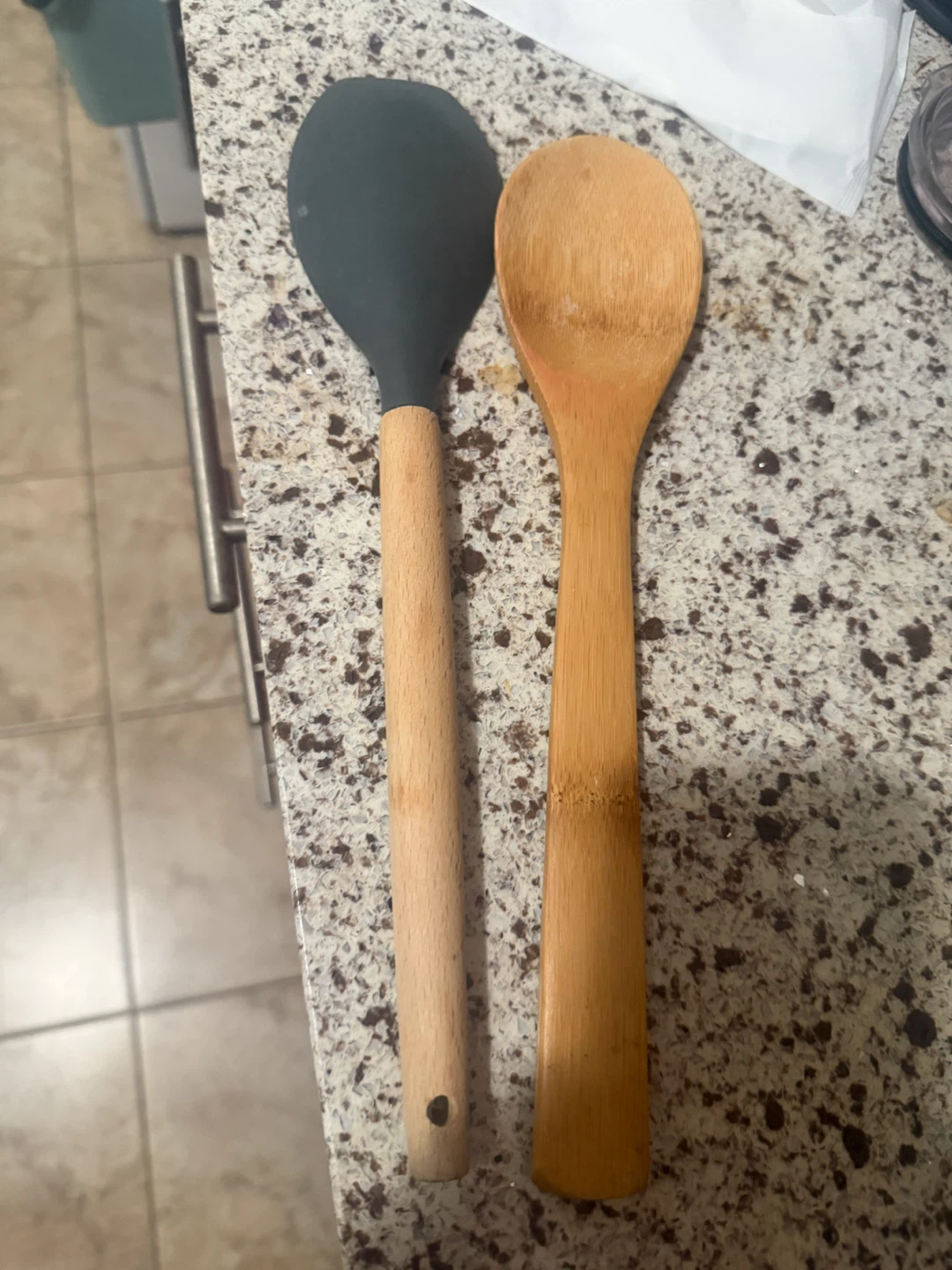 Silicone Spatula and Bamboo Spoon Set