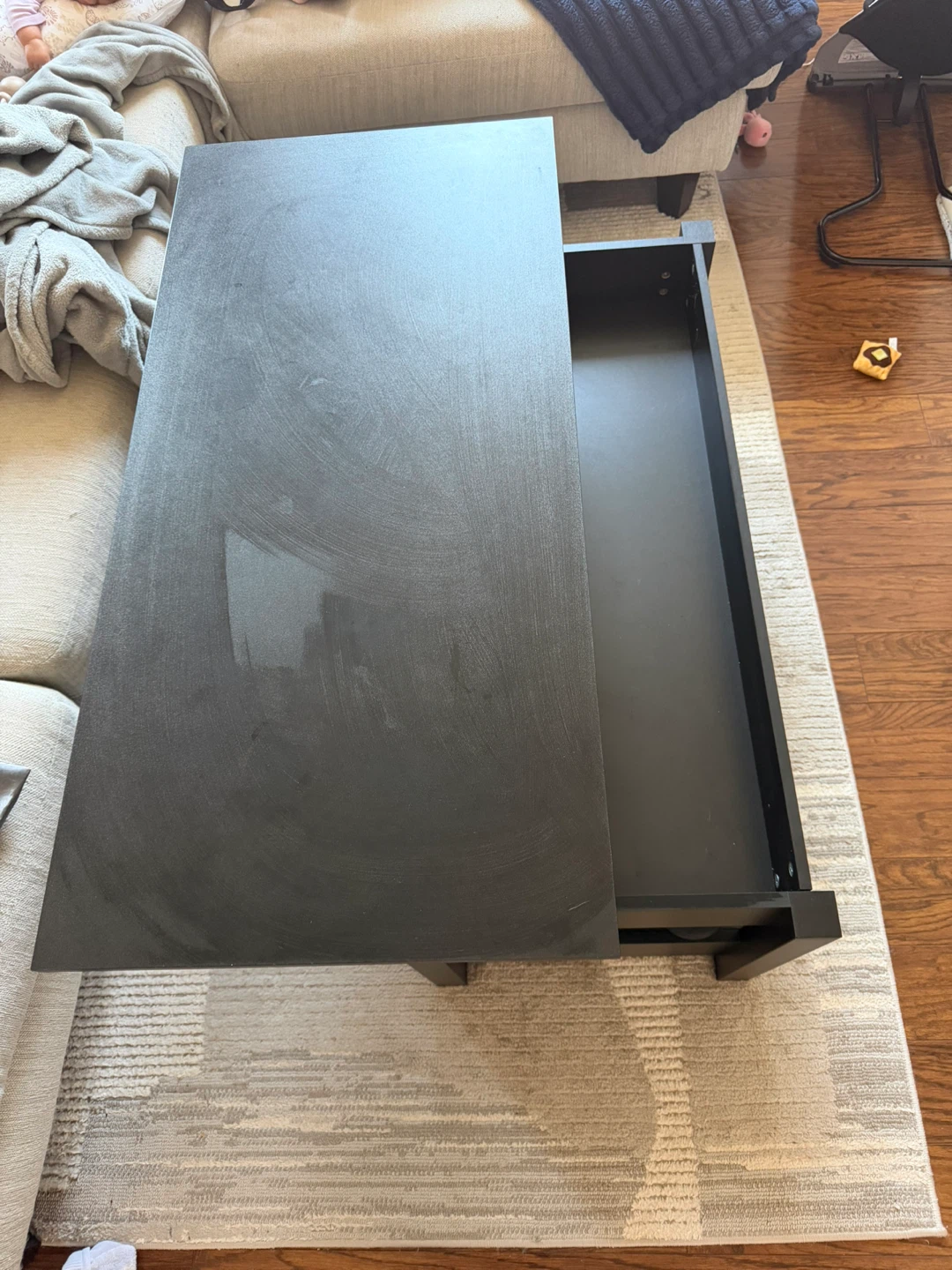 Black lift-top coffee table with storage - photo 4