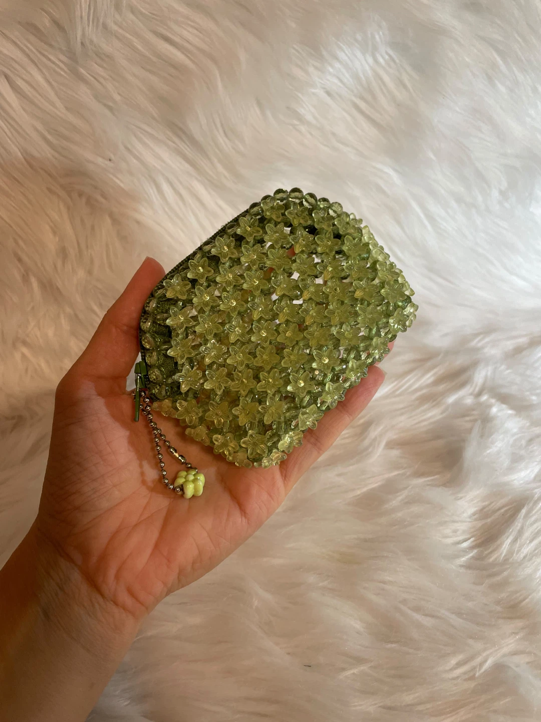 Green Floral Beaded Coin Pouch - photo 2