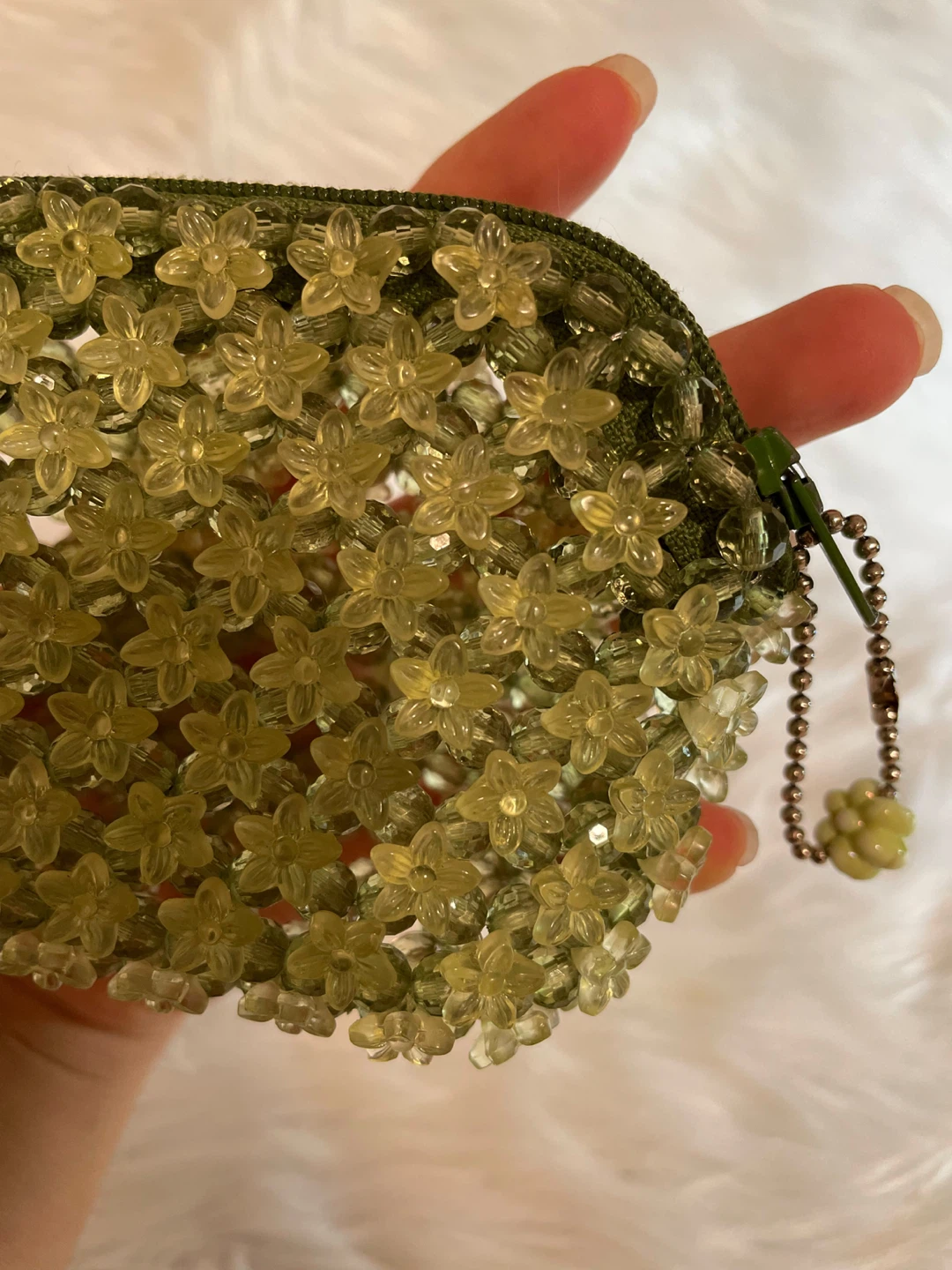 Green Floral Beaded Coin Pouch - photo 3