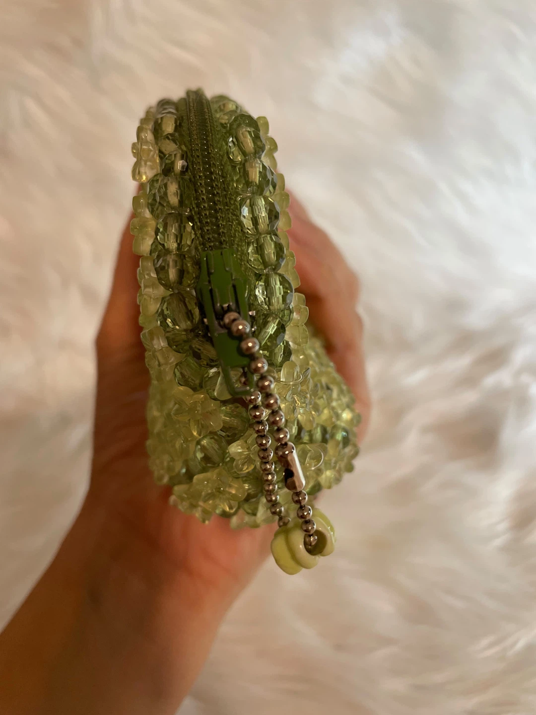 Green Floral Beaded Coin Pouch - photo 5