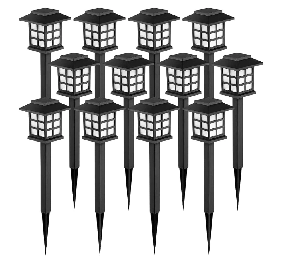 12 Pack Solar Powered Outdoor Garden Path Lights