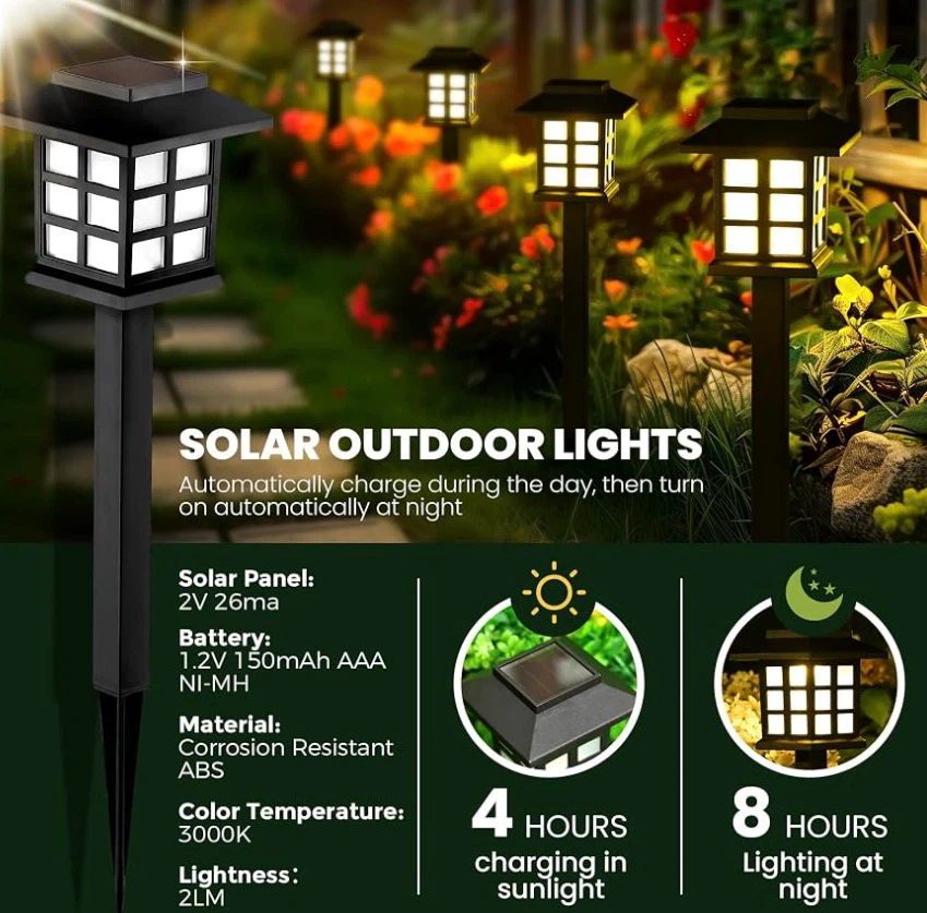 12 Pack Solar Powered Outdoor Garden Path Lights - photo 3