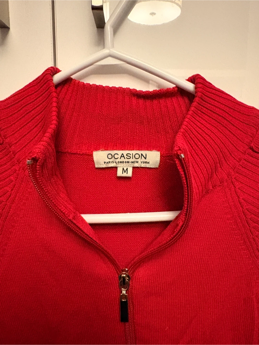 Ocasion Red Mock Neck Zip-Up Sweater - photo 2