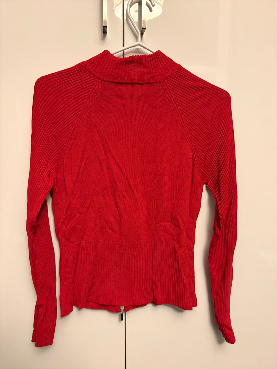 Ocasion Red Mock Neck Zip-Up Sweater - photo 3