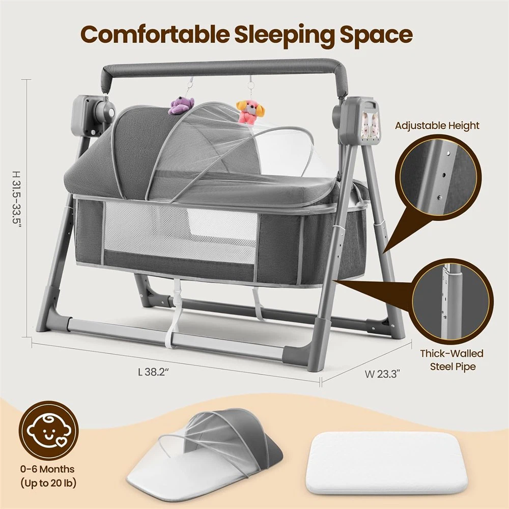 Electric Baby Bassinet - Bedside Bassinet - 5 Speed Swing NEW - photo 5
