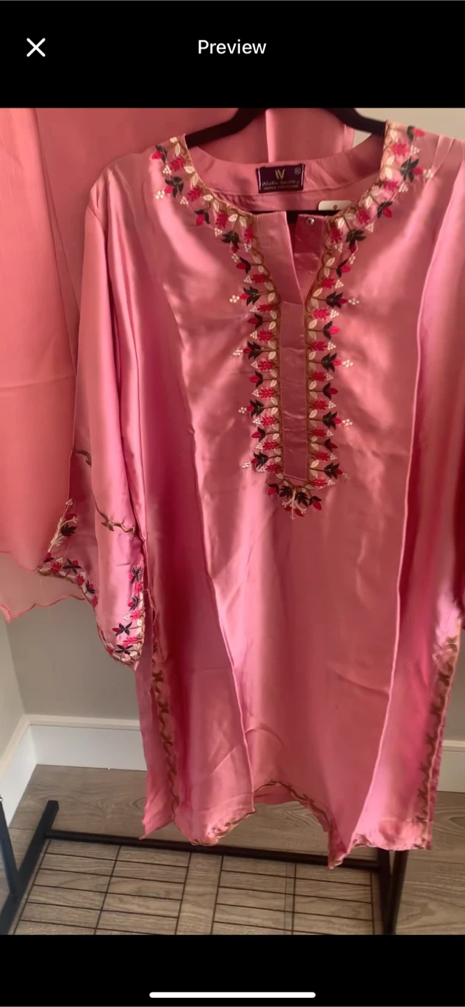 W Clothing Pink Embroidered Kurta Set