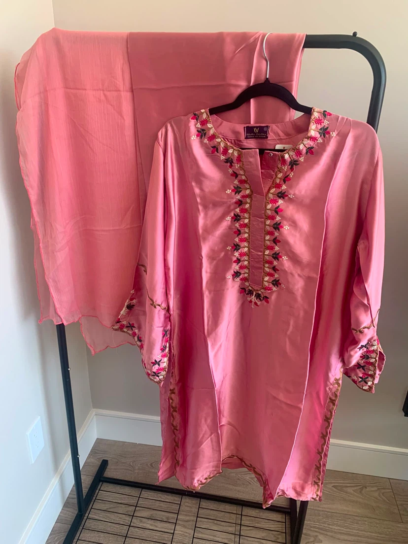 W Clothing Pink Embroidered Kurta Set - photo 2