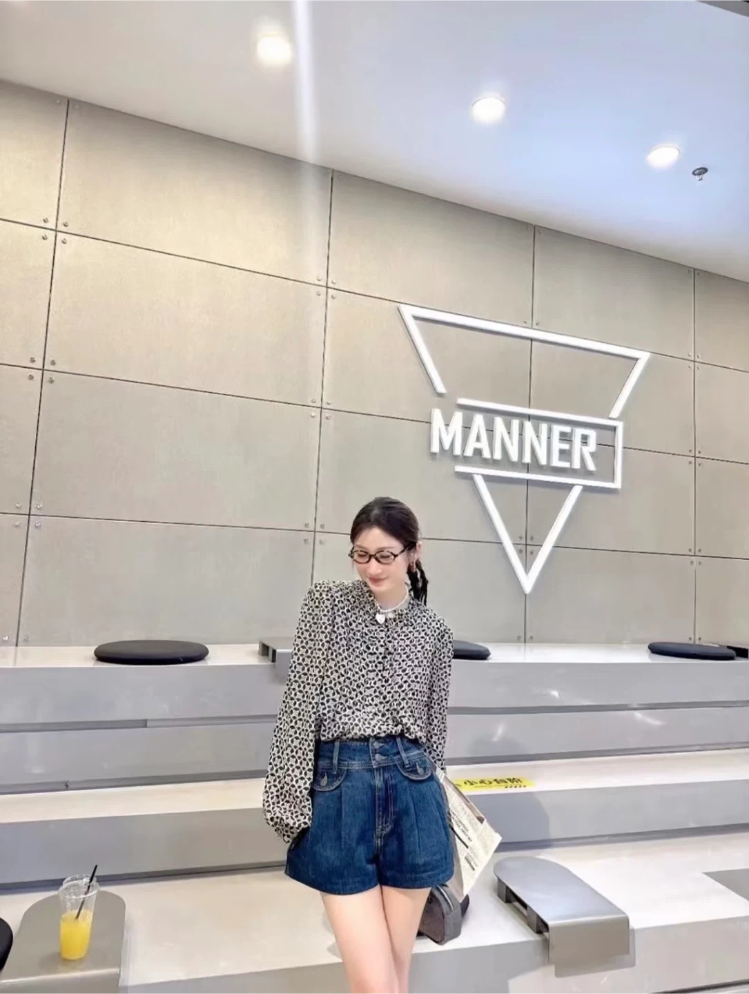 High end designer’s black and white patterned long sleeve shirt