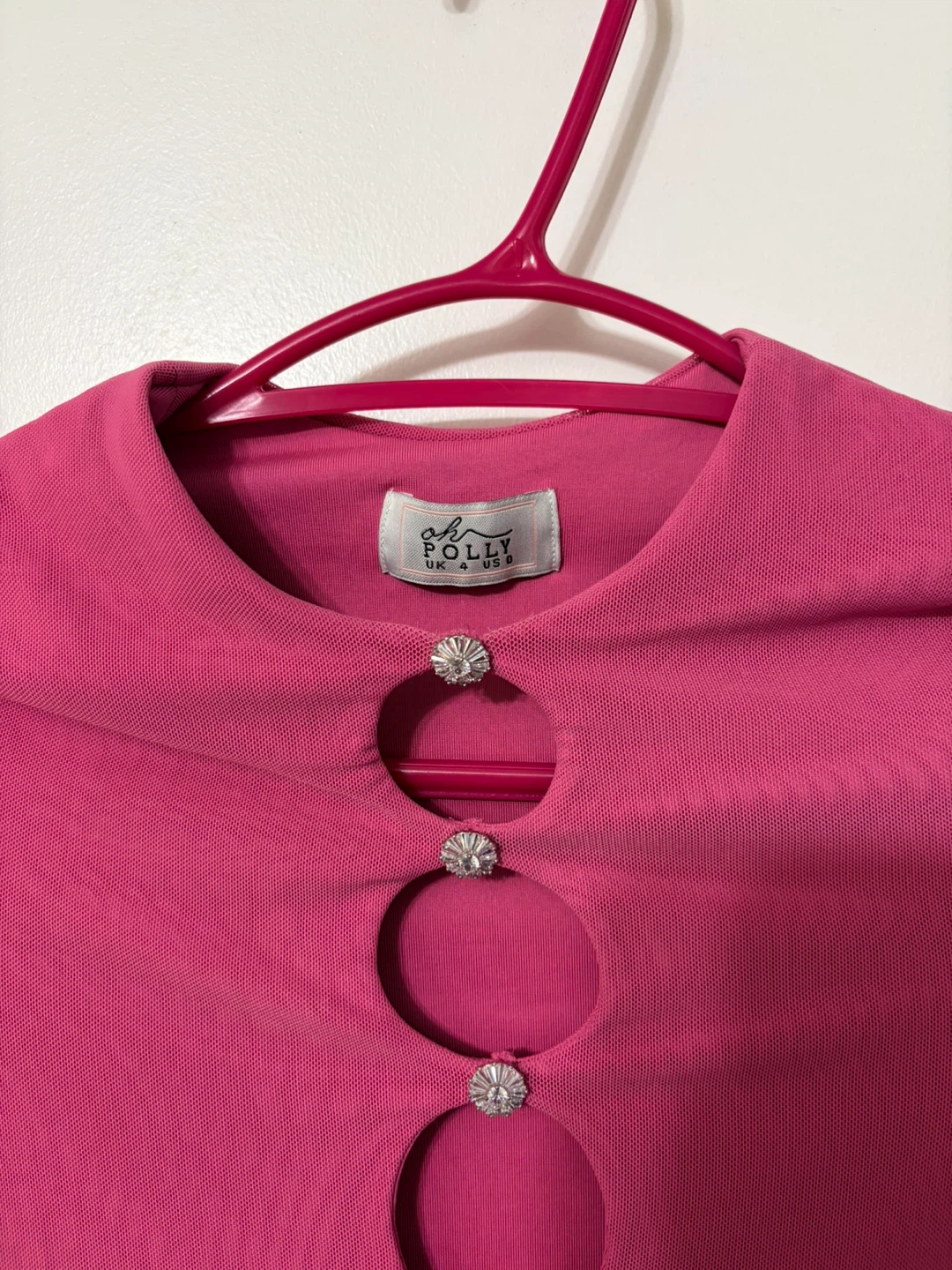 Oh Polly Pink Long Sleeve Cut-Out Dress - photo 2