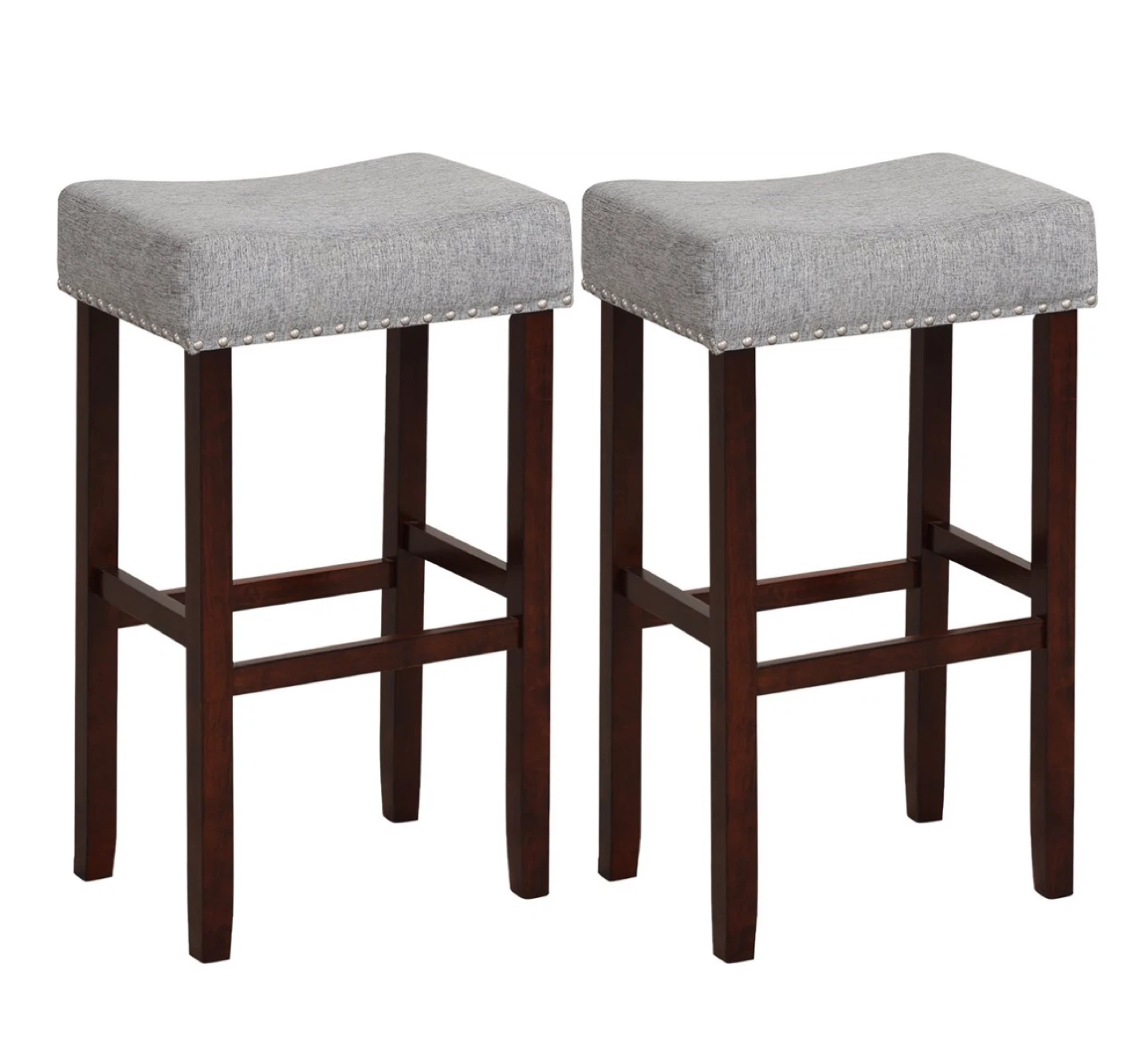 Set of Two Grey Bar Stools