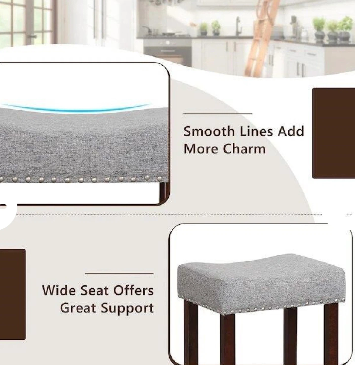 Set of Two Grey Bar Stools - photo 3