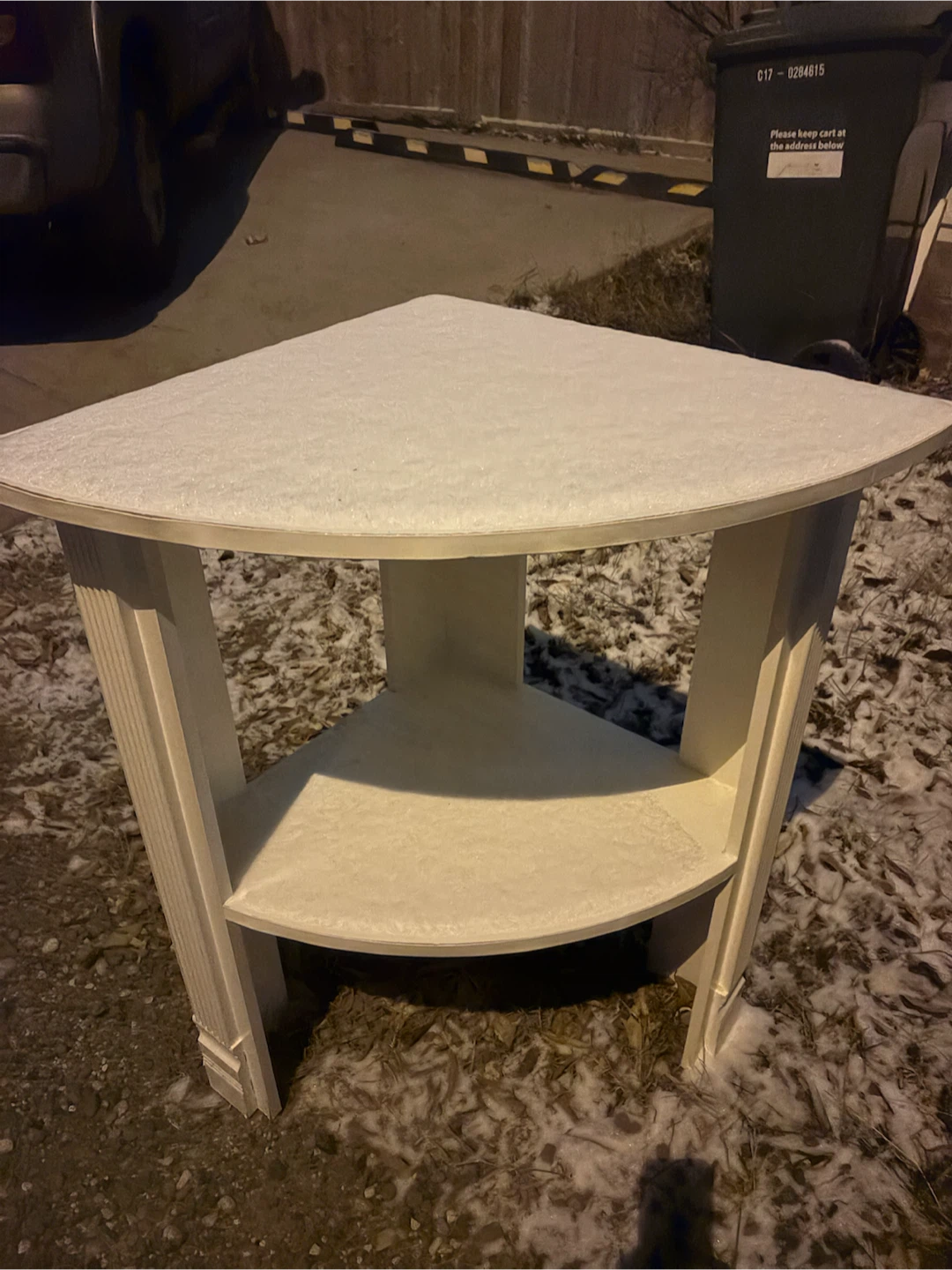 White Corner Table
