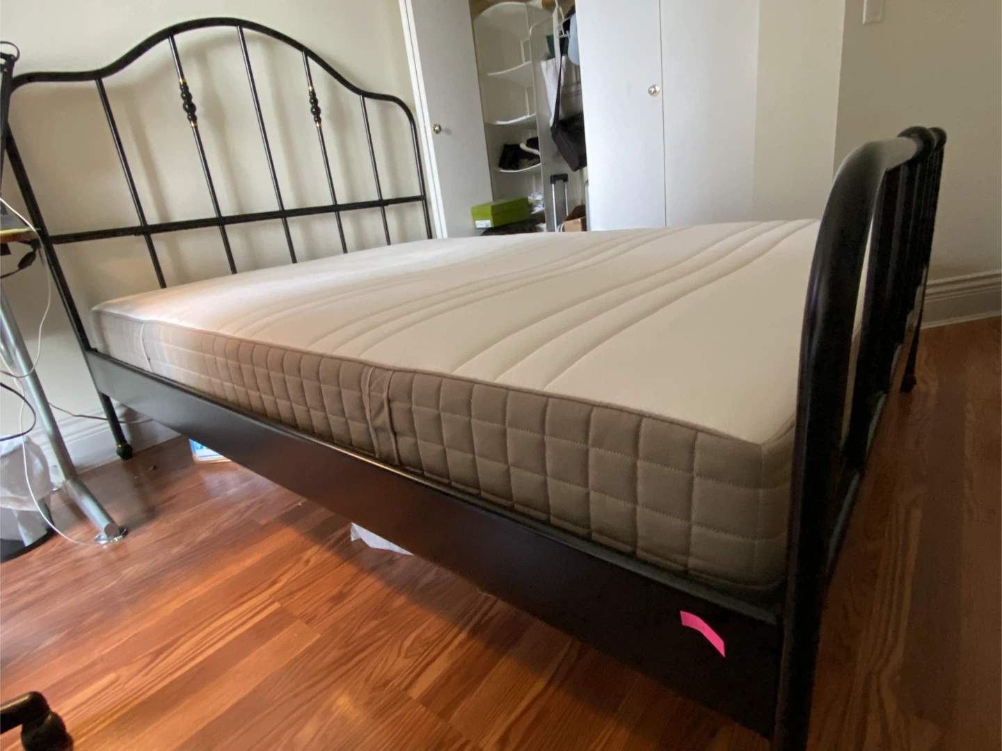 IKEA Haugesund Mattress with Metal Bed Frame & Bed Slats - photo 5