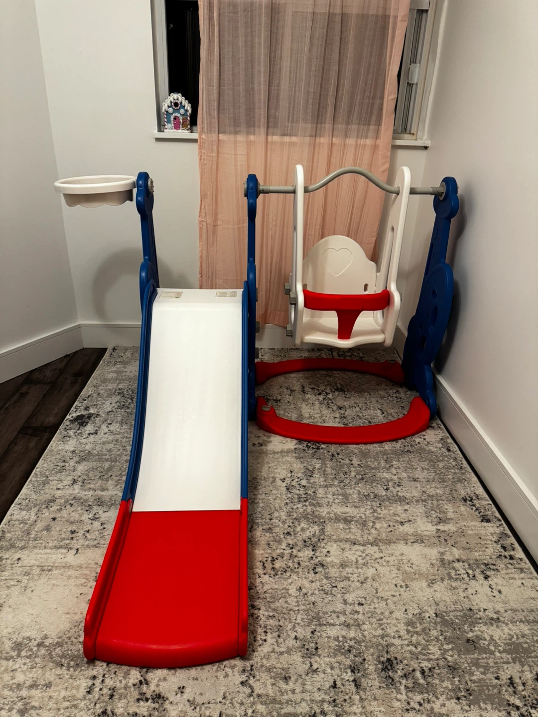 Kids 3-in-1 Swing, Slide and Basketball Hoop Playset
