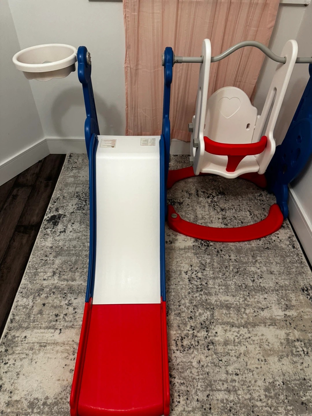 Kids 3-in-1 Swing, Slide and Basketball Hoop Playset - photo 5
