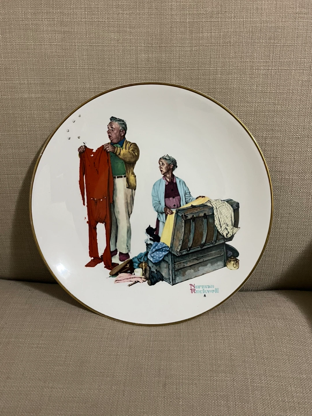 Norman Rockwell Fall Chilly Reception Plate