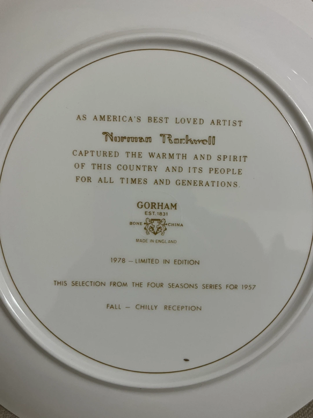 Norman Rockwell Fall Chilly Reception Plate - photo 2