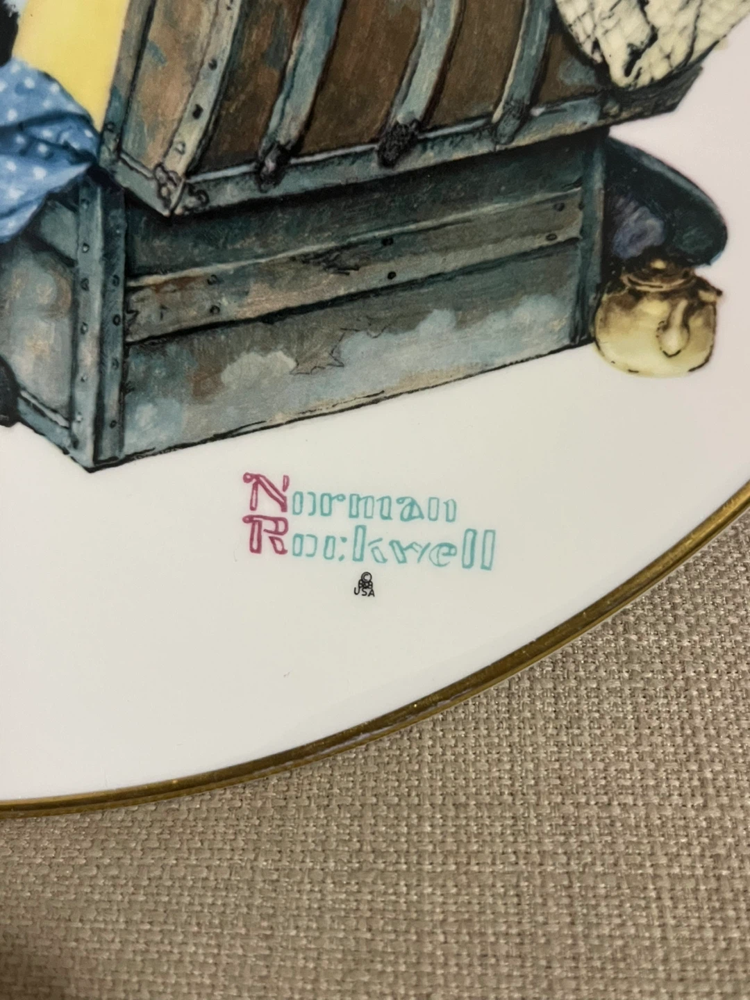 Norman Rockwell Fall Chilly Reception Plate - photo 4