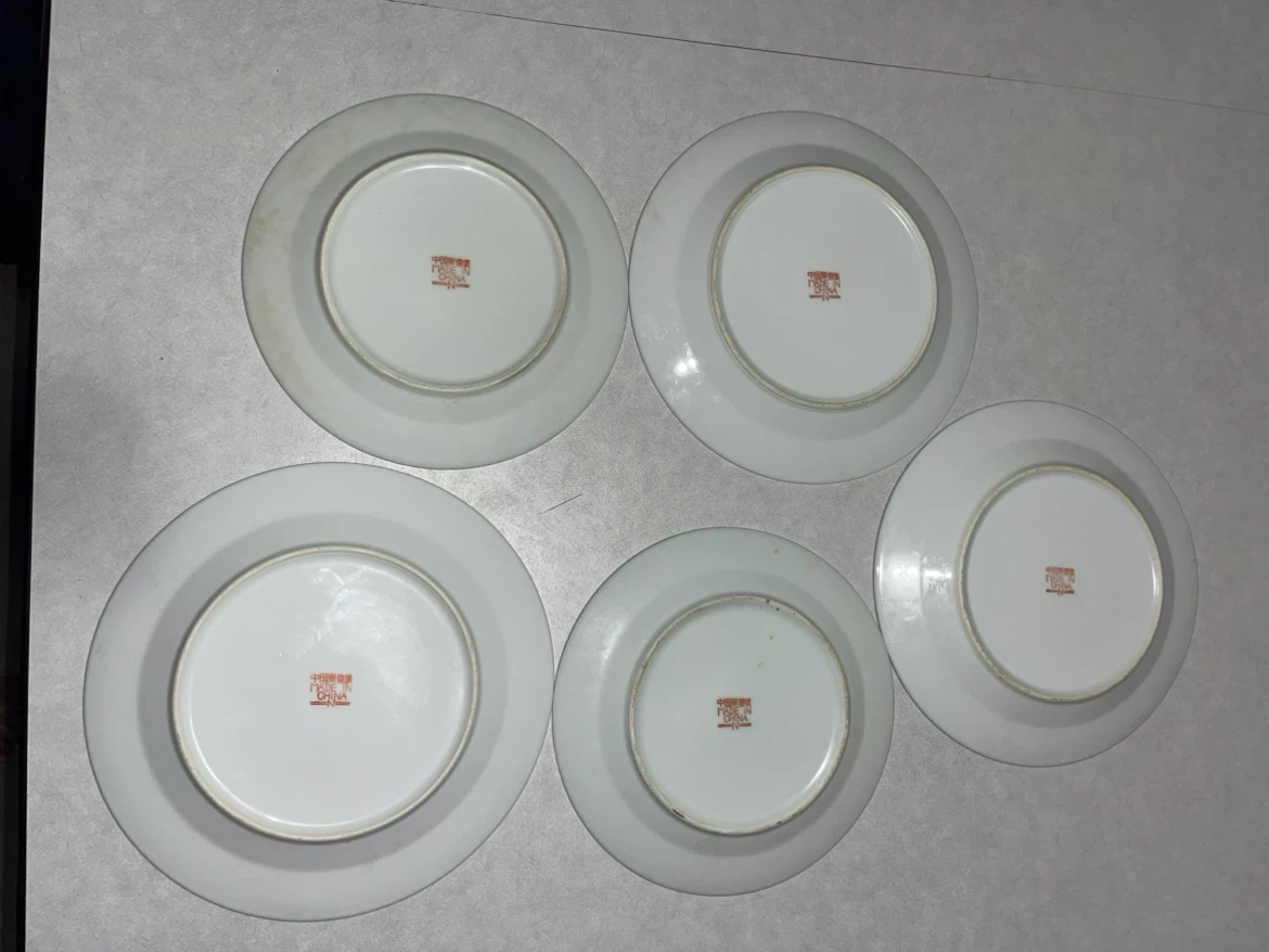 Set of 5 Chinese Porcelain Plates - photo 2