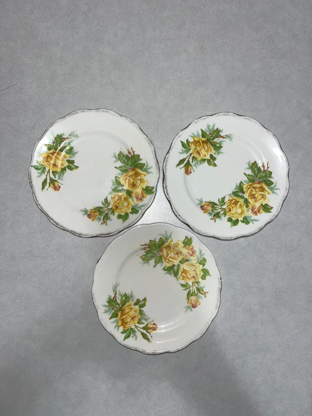 3 Royal Albert Tea Rose Bone China Plates
